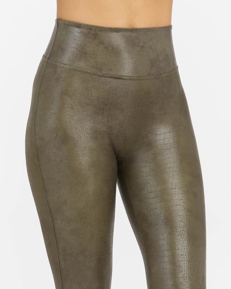 Spanx Faux Leather Shaping Leggings in Green