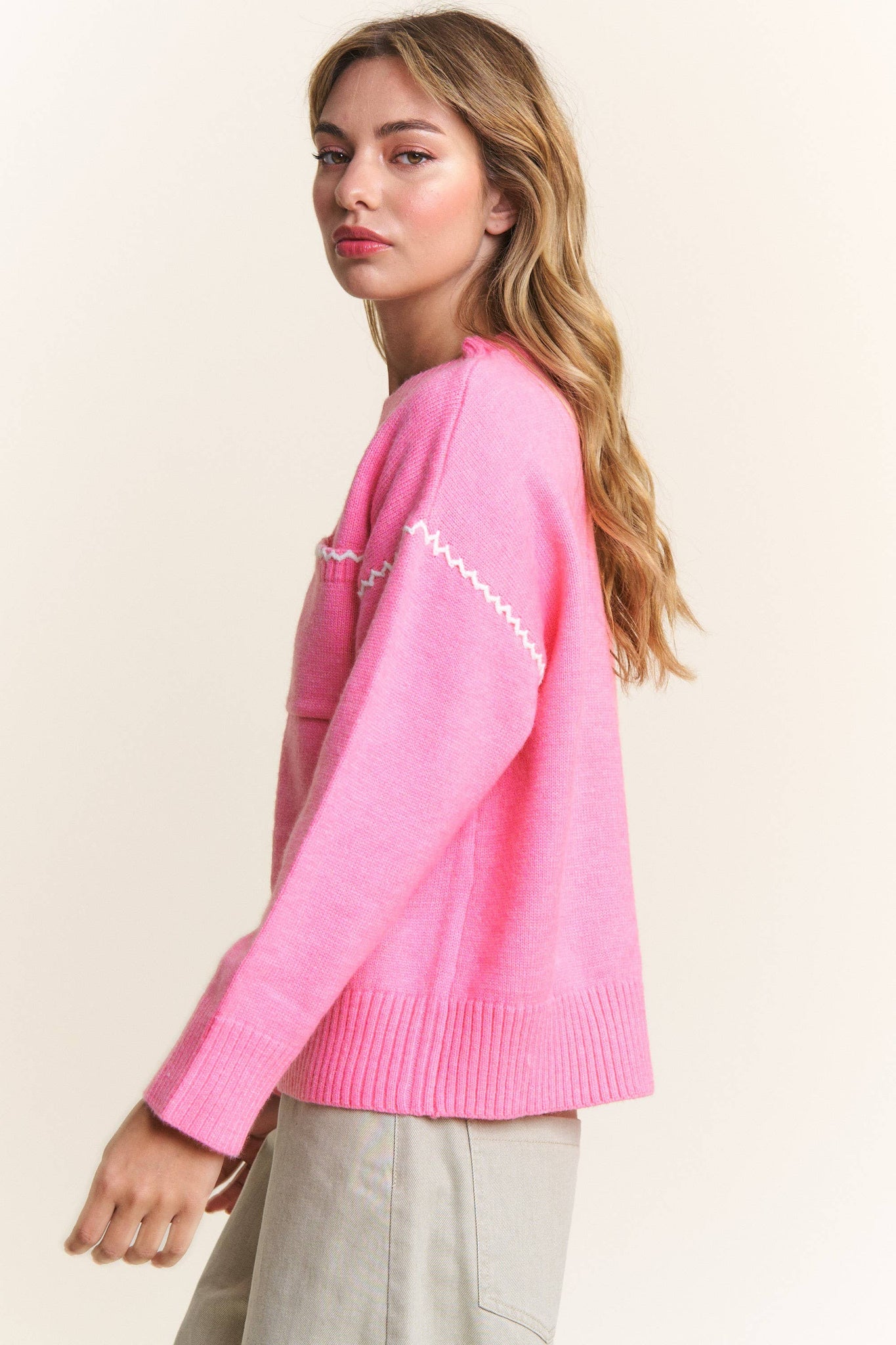 Ric Rac Pullover - Pink