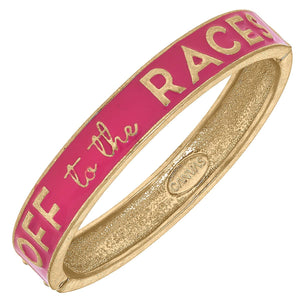 Off To The Races Enamel Hinge Bangle