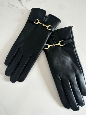 Horsebit Gloves - Black