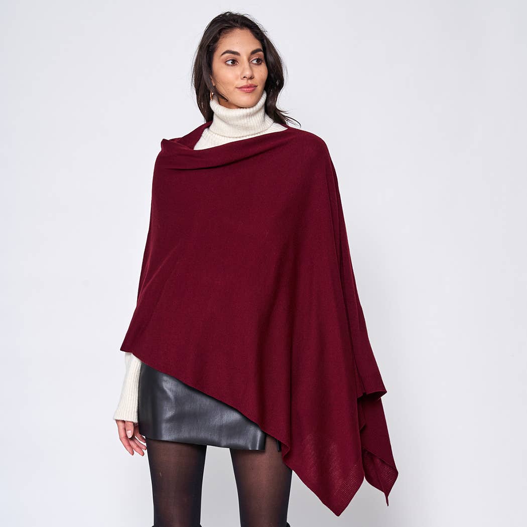 Dark Tone Solid Diamond Shape Scarf Poncho