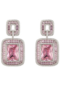 Eye Candy Los Angeles - Rose Pink CZ Dangle Earring