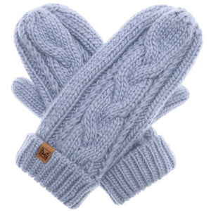 Winter Gloves Cable Knit Mittens with Fleece Lined