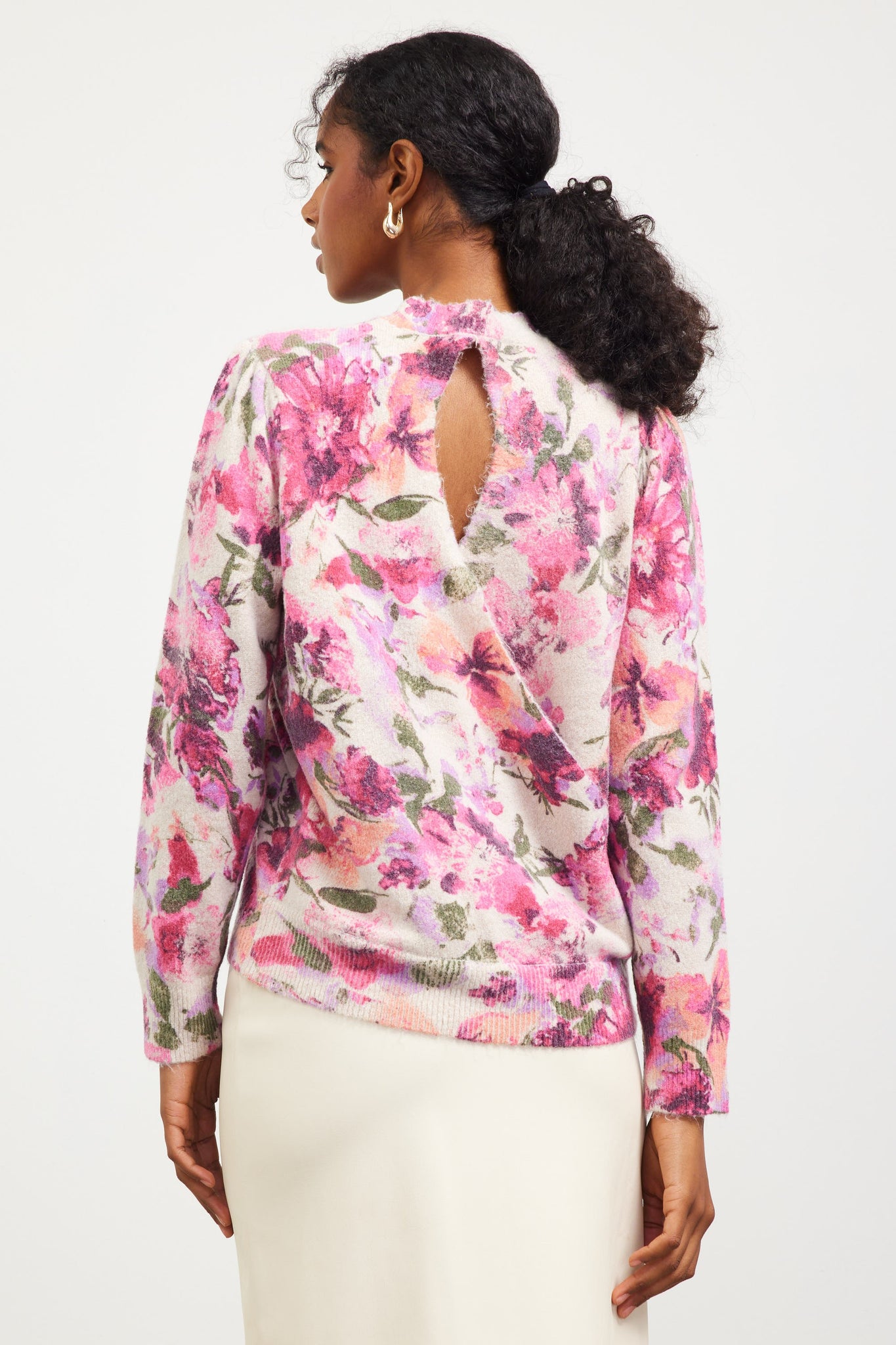 Floral Cut Out Sweater