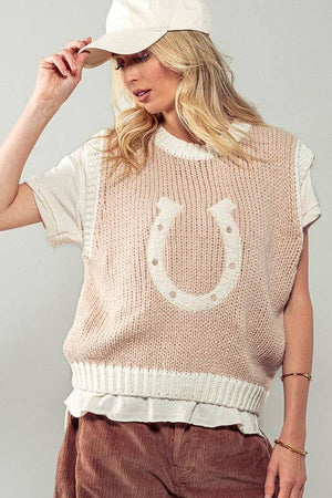 Wild Knit Horseshoe Sweater Vest