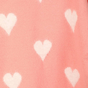 Fuzzy Heart Print Knitted Sweater