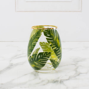 Banana Leaf Stemless Wine Glass