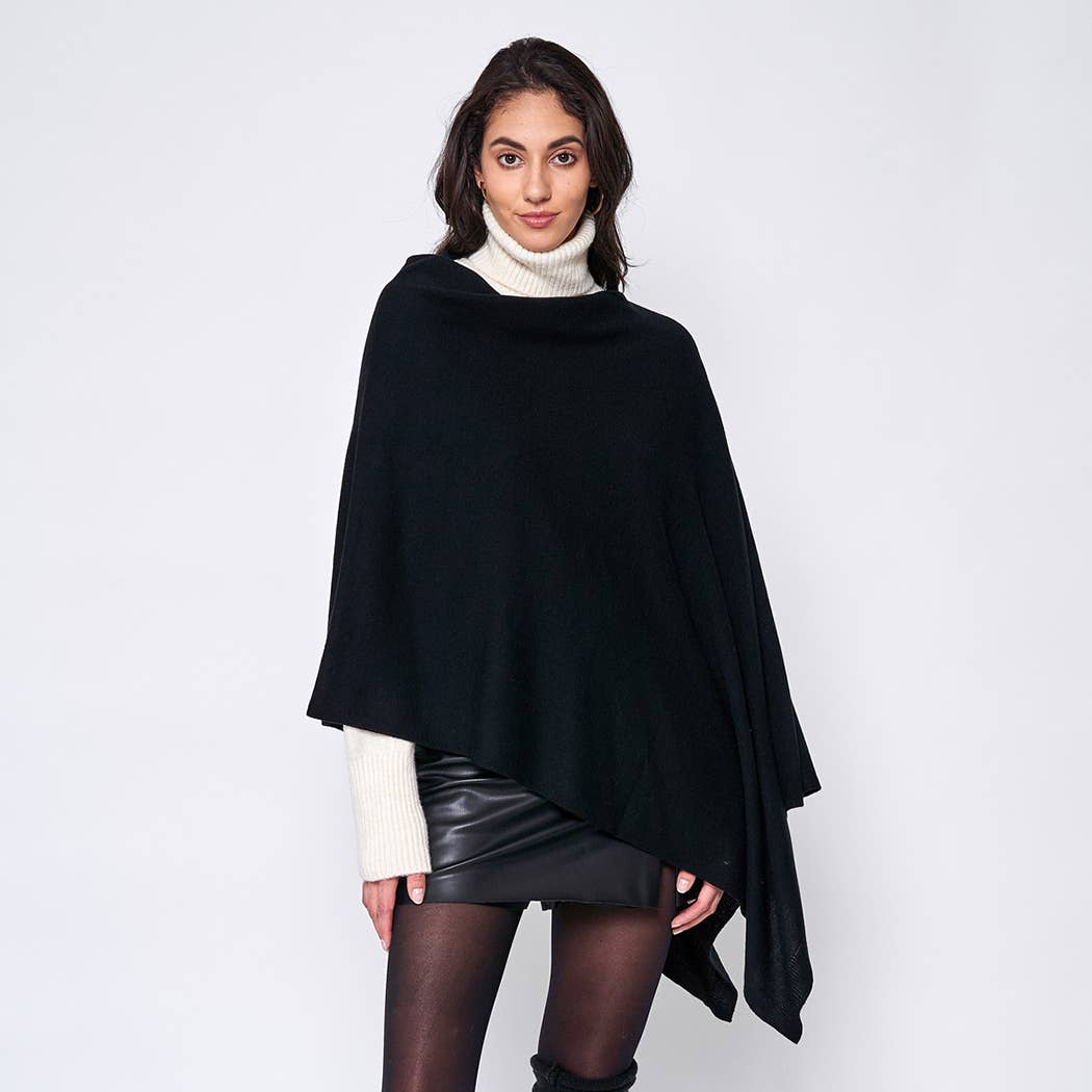 Dark Tone Solid Diamond Shape Scarf Poncho