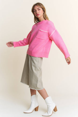 Ric Rac Pullover - Pink