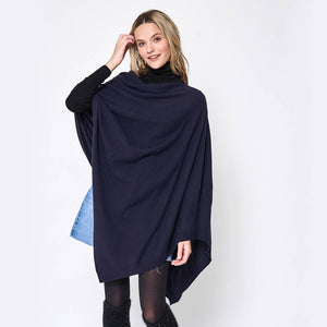 Dark Tone Solid Diamond Shape Scarf Poncho