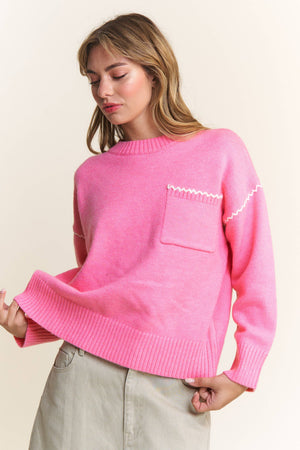 Ric Rac Pullover - Pink