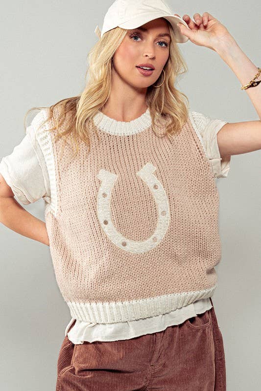 Wild Knit Horseshoe Sweater Vest