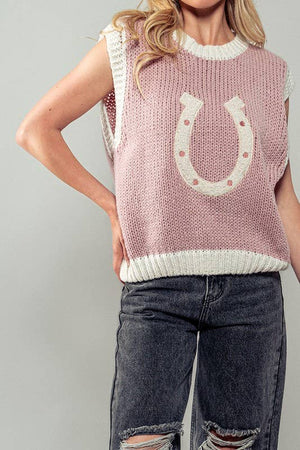 Wild Knit Horseshoe Sweater Vest