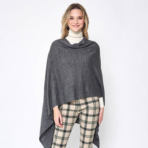 Dark Tone Solid Diamond Shape Scarf Poncho