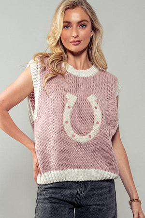 Wild Knit Horseshoe Sweater Vest