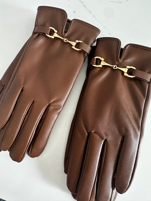 Horsebit Gloves - Brown