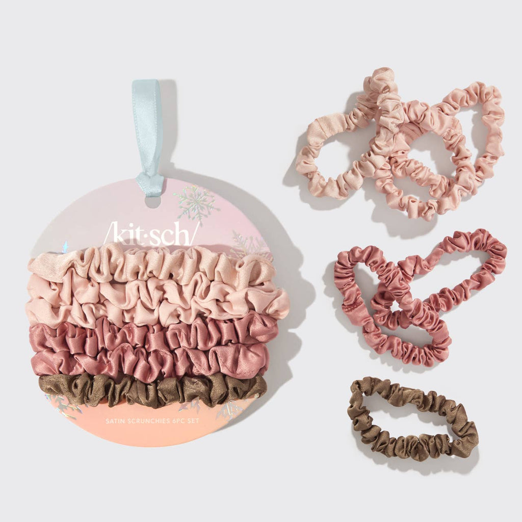 KITSCH - Holiday Ultra Petite Scrunchies 6 pc Set - Terracotta