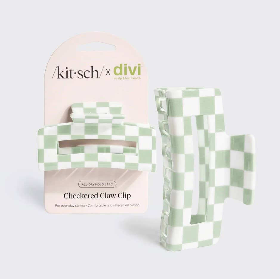 KITSCH - Kitsch x Divi Recycled Plastic Checkered Claw Clip 1pc