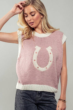 Wild Knit Horseshoe Sweater Vest