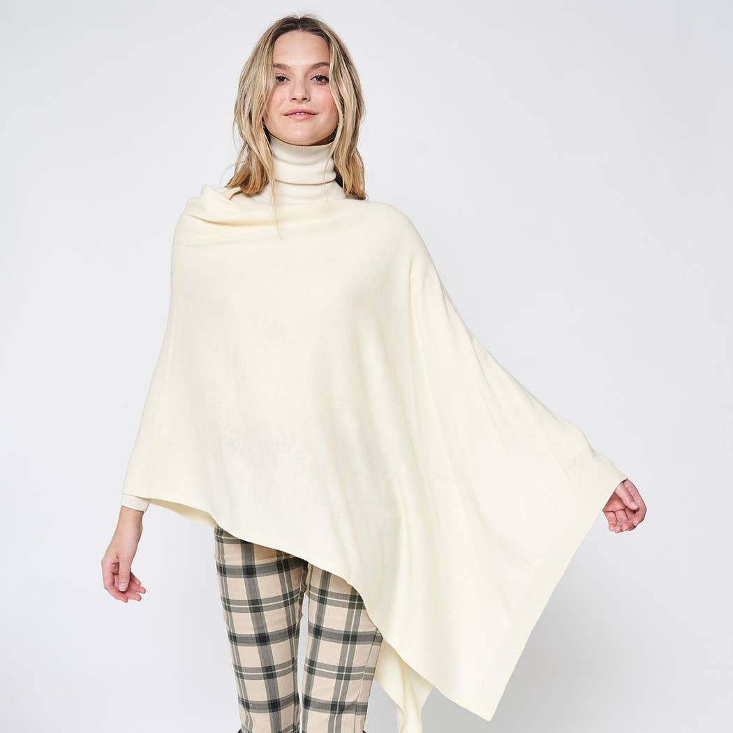 Light Tone Solid Diamond Shape Scarf Poncho