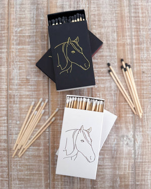 Stable Style - White Oversized Horse Head Matches with Gold Foil