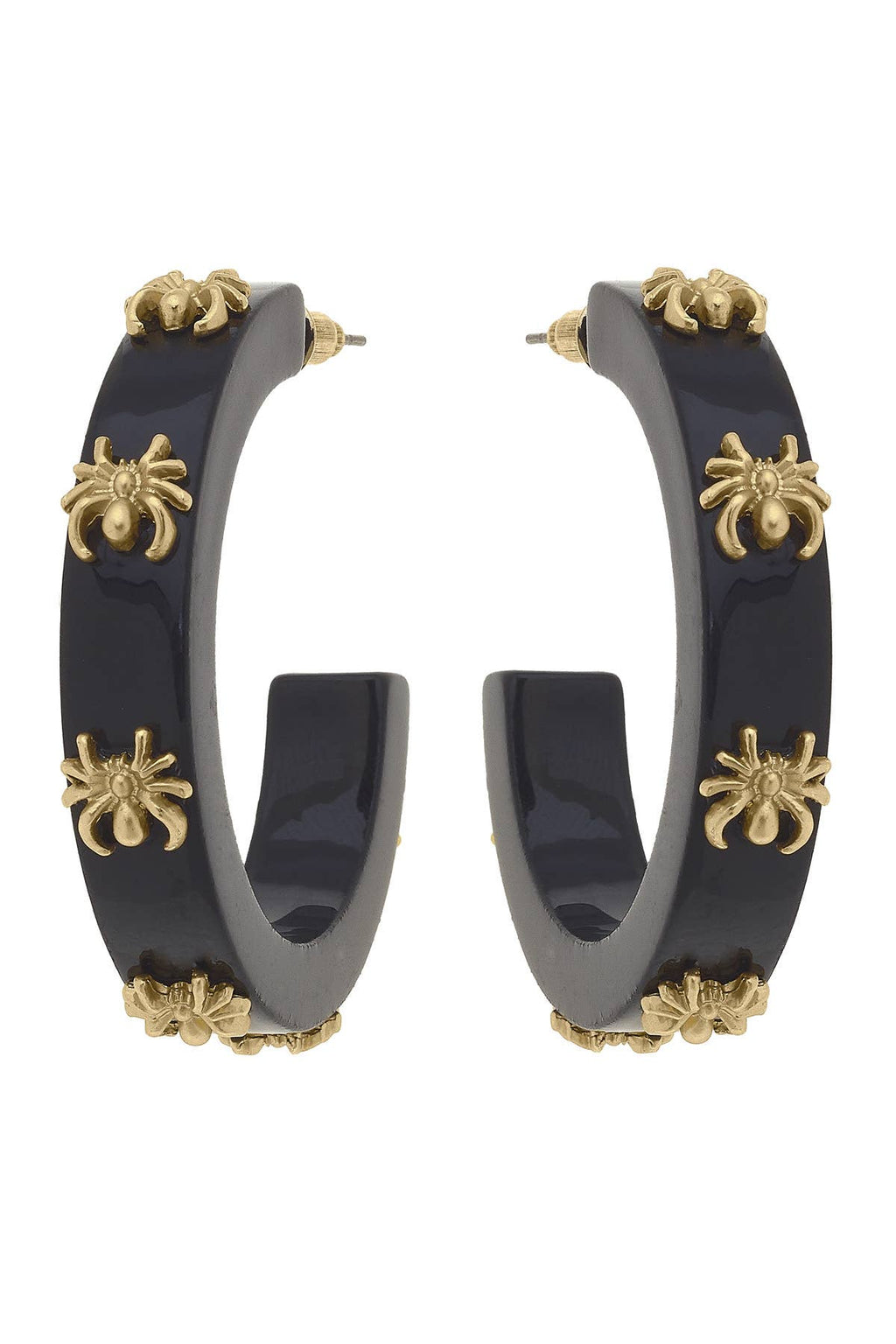 Stephanie Spider Resin Hoop Earrings