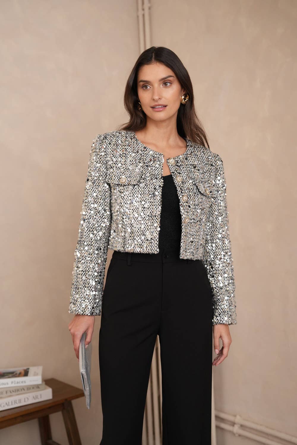 Jenny Silver Tweed Jacket