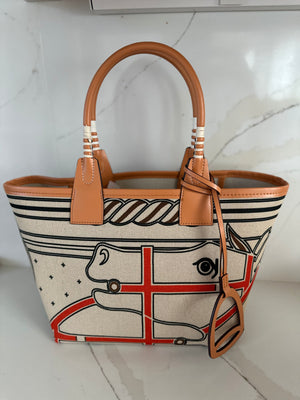 Canvas Abstract Equestrian Tote