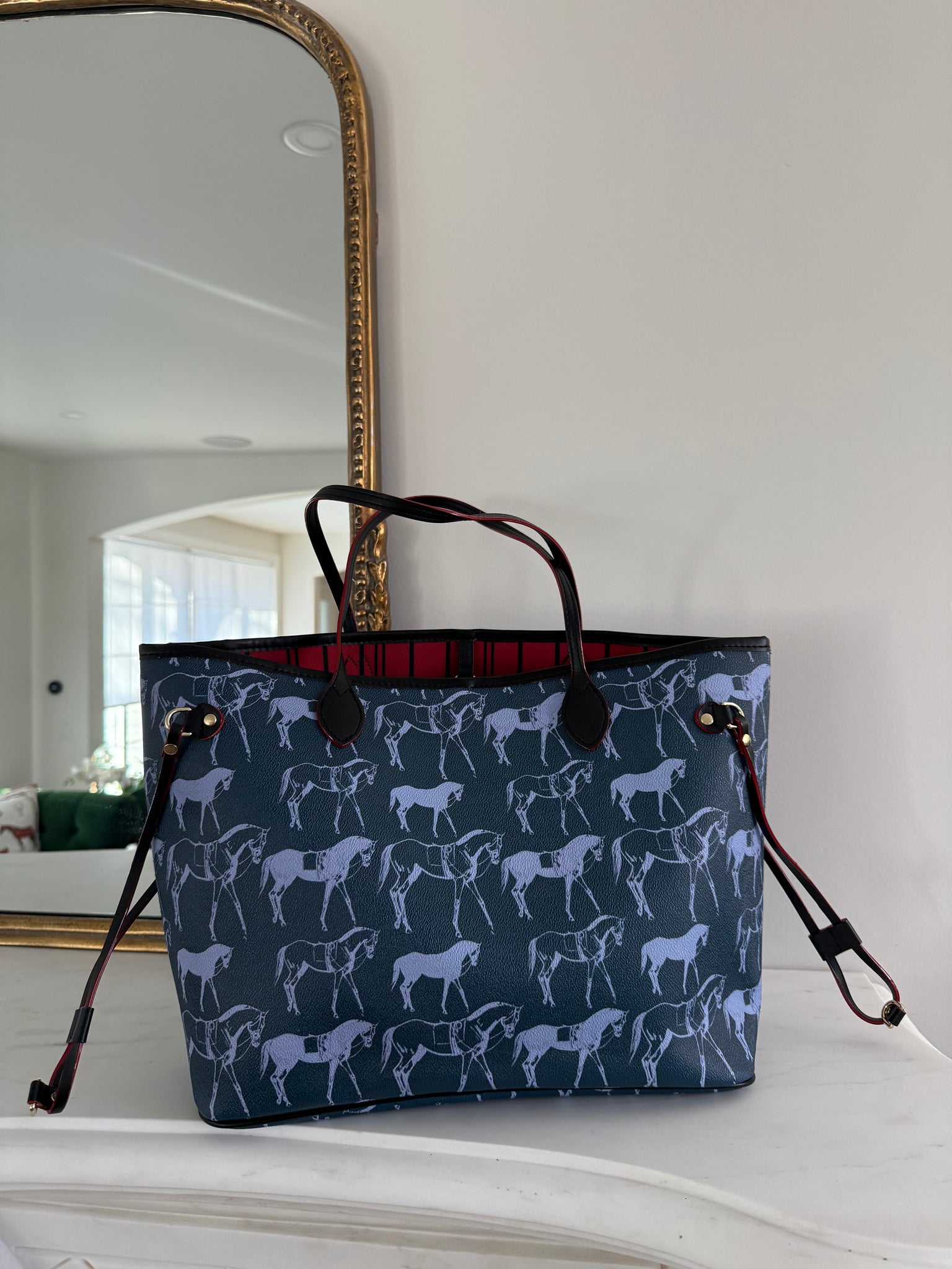 Blue Horses Carry All Tote