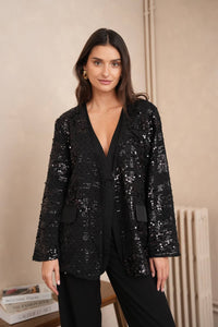 2-in-1 Sequin Vest Jacket