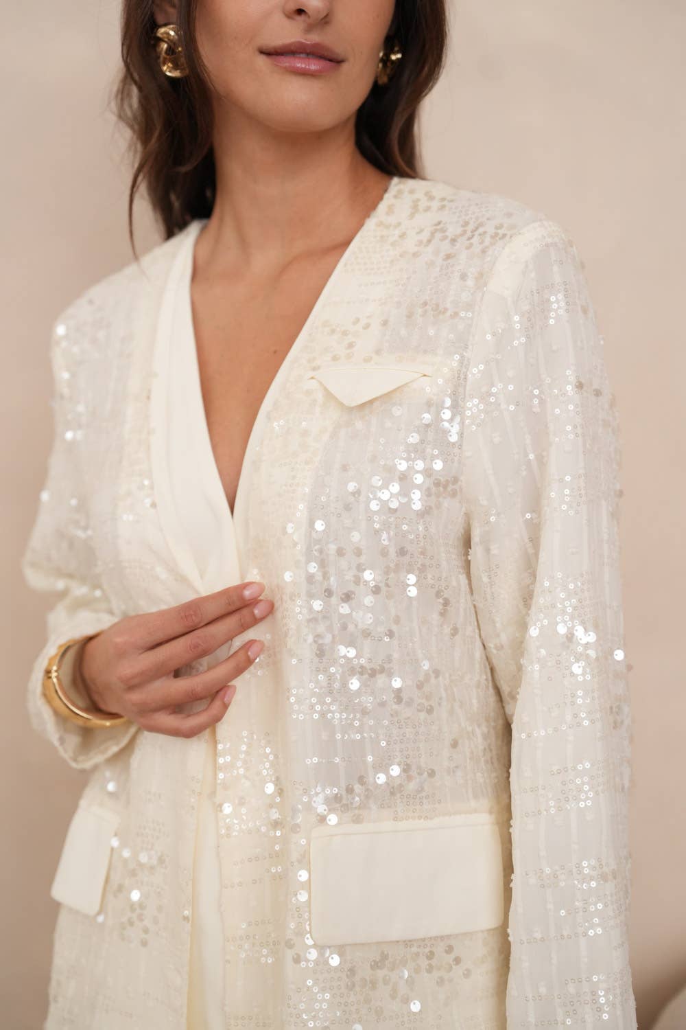 2-in-1 Sequin Vest Jacket