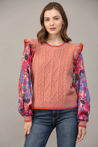 Elise Ruffle Sleeve Sweater