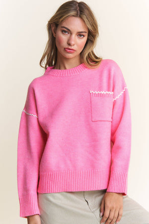 Ric Rac Pullover - Pink