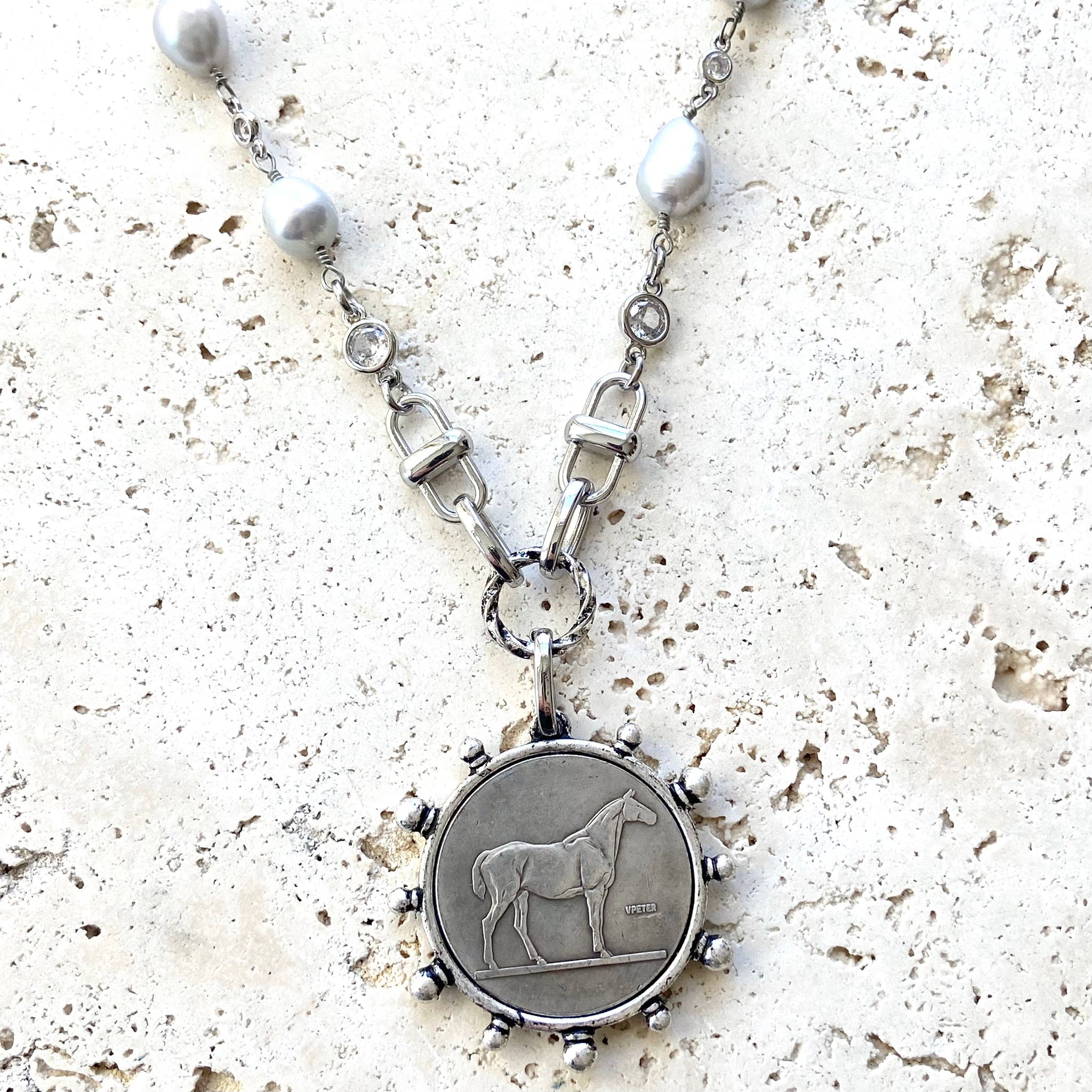 Equestrian Derby Coin Necklace