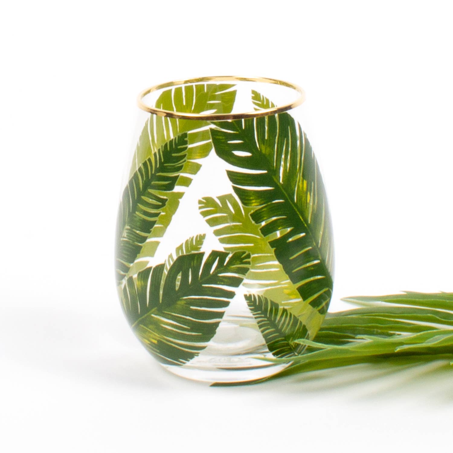 Banana Leaf Stemless Wine Glass