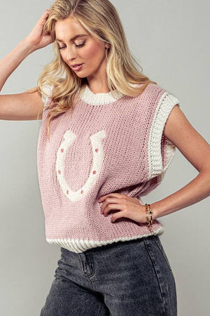 Wild Knit Horseshoe Sweater Vest