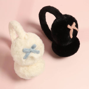 Bow Detailed Faux Fur Luxury Soft Earmuffs