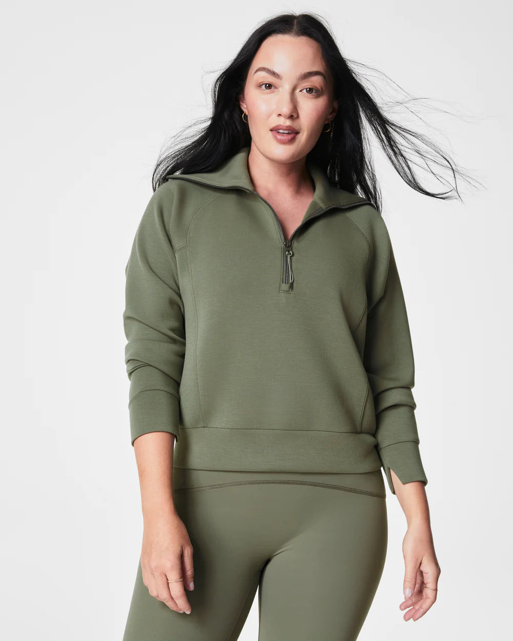 Spanx AirEssentials Half Zip- Clover