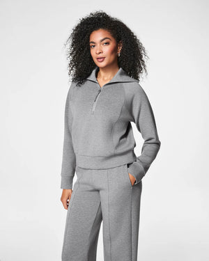 Spanx AirEssentials Half Zip- Grey Heather