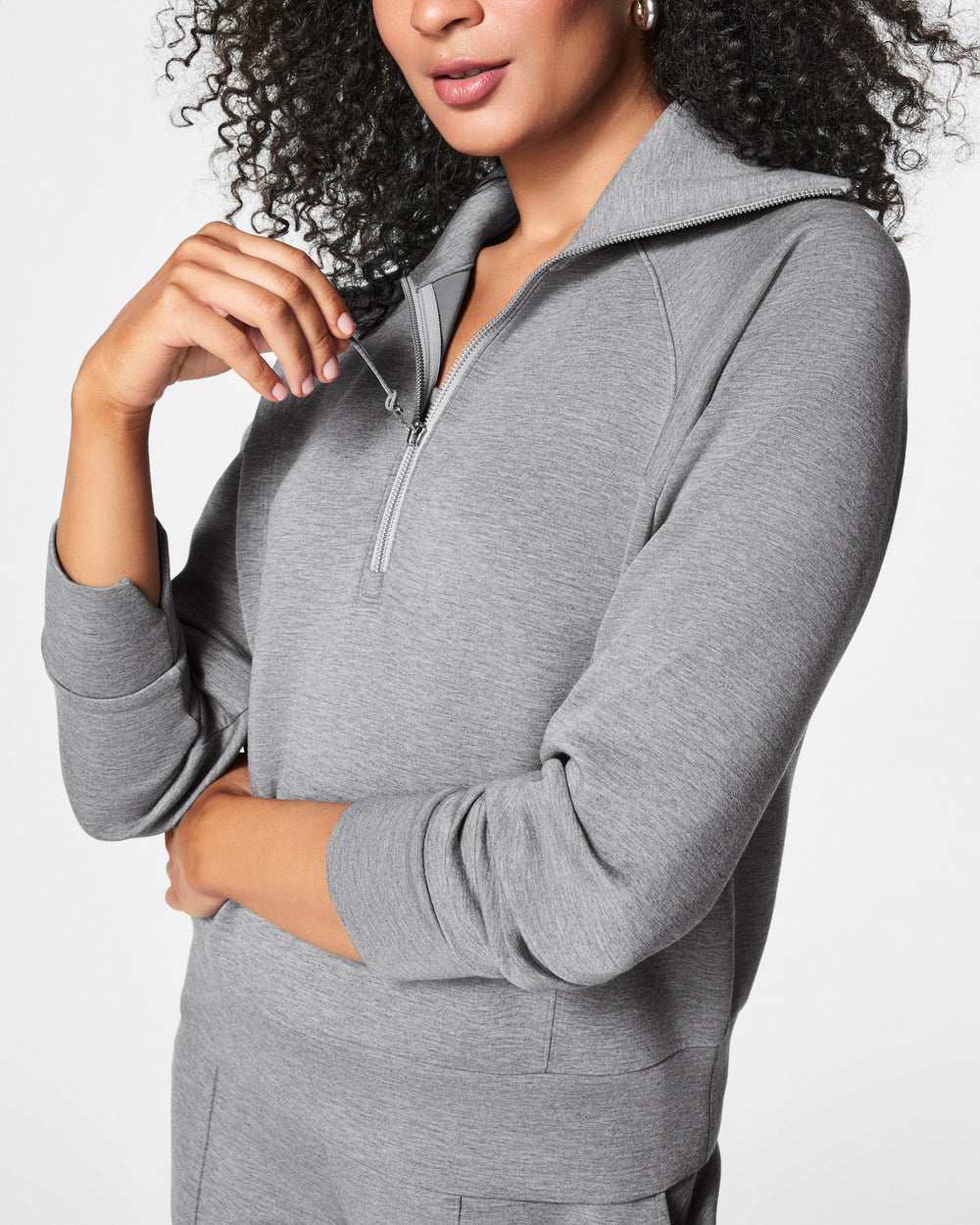 Spanx AirEssentials Half Zip- Grey Heather