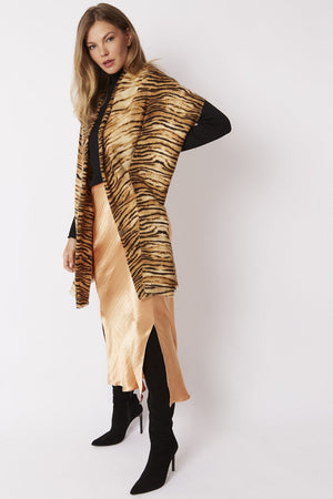 Tiger Print Cashmere & Silk Wrap