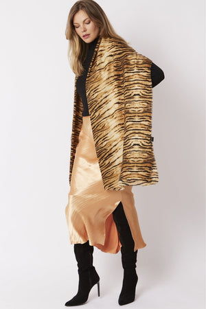 Tiger Print Cashmere & Silk Wrap