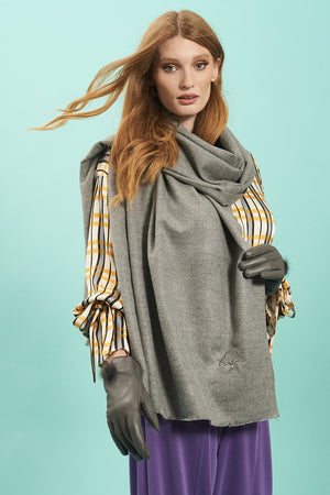 Cashmere Blend Wrap- Grey