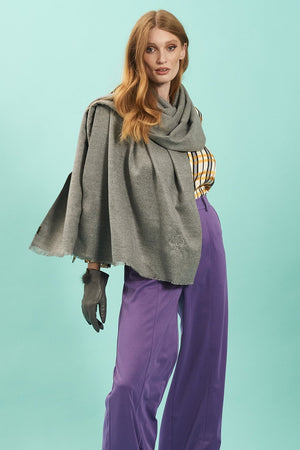 Cashmere Blend Wrap- Grey