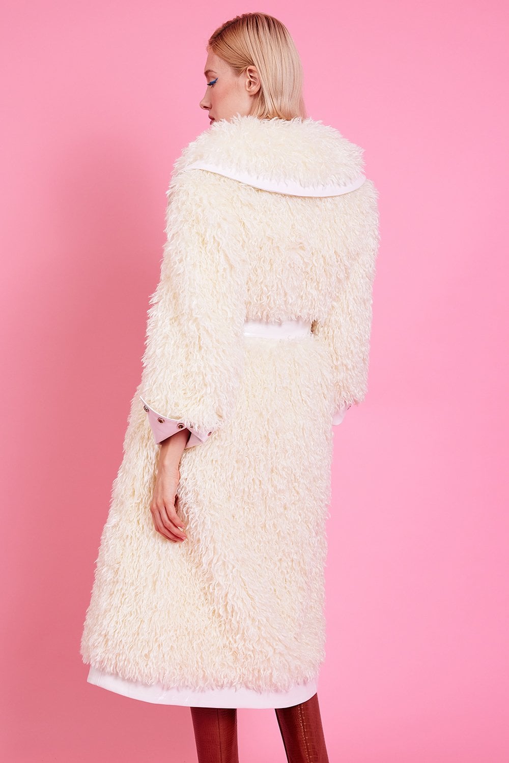 Knitted Faux Shearling Coat