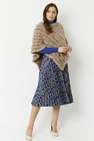 Mocha Faux Fur Poncho