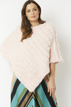 Pink Faux Fur Poncho